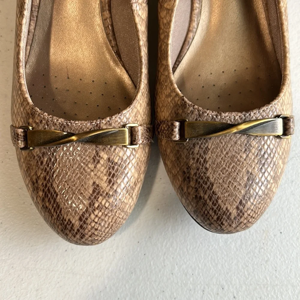 Life Stride, Landeo, Tan & Brown, Snakeskin, Comfort Flex Shoes, Size 9.5